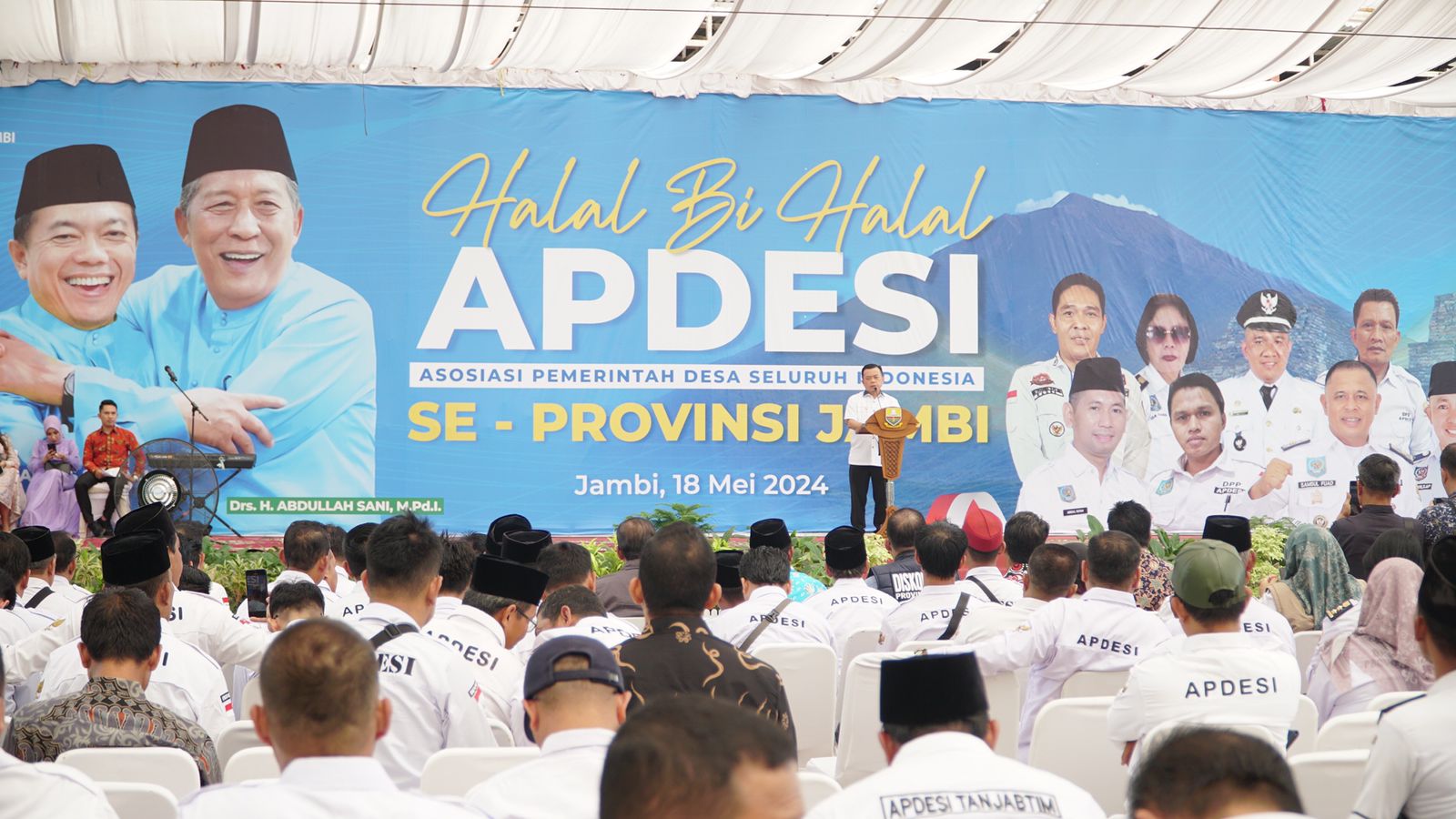 Al Haris saat hadiri halal bihalal APDESI Provinsi Jambi, Sabtu (17/5)