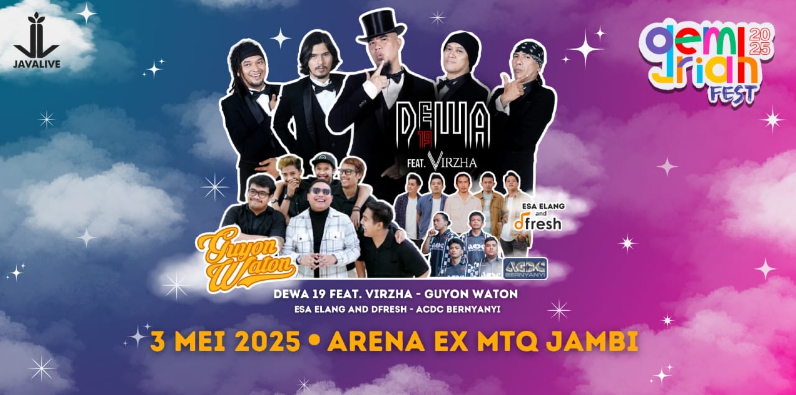 Konser Gemriah Fest 2025 yang dimeriahkan Dewa 19 dan Guyon Waton