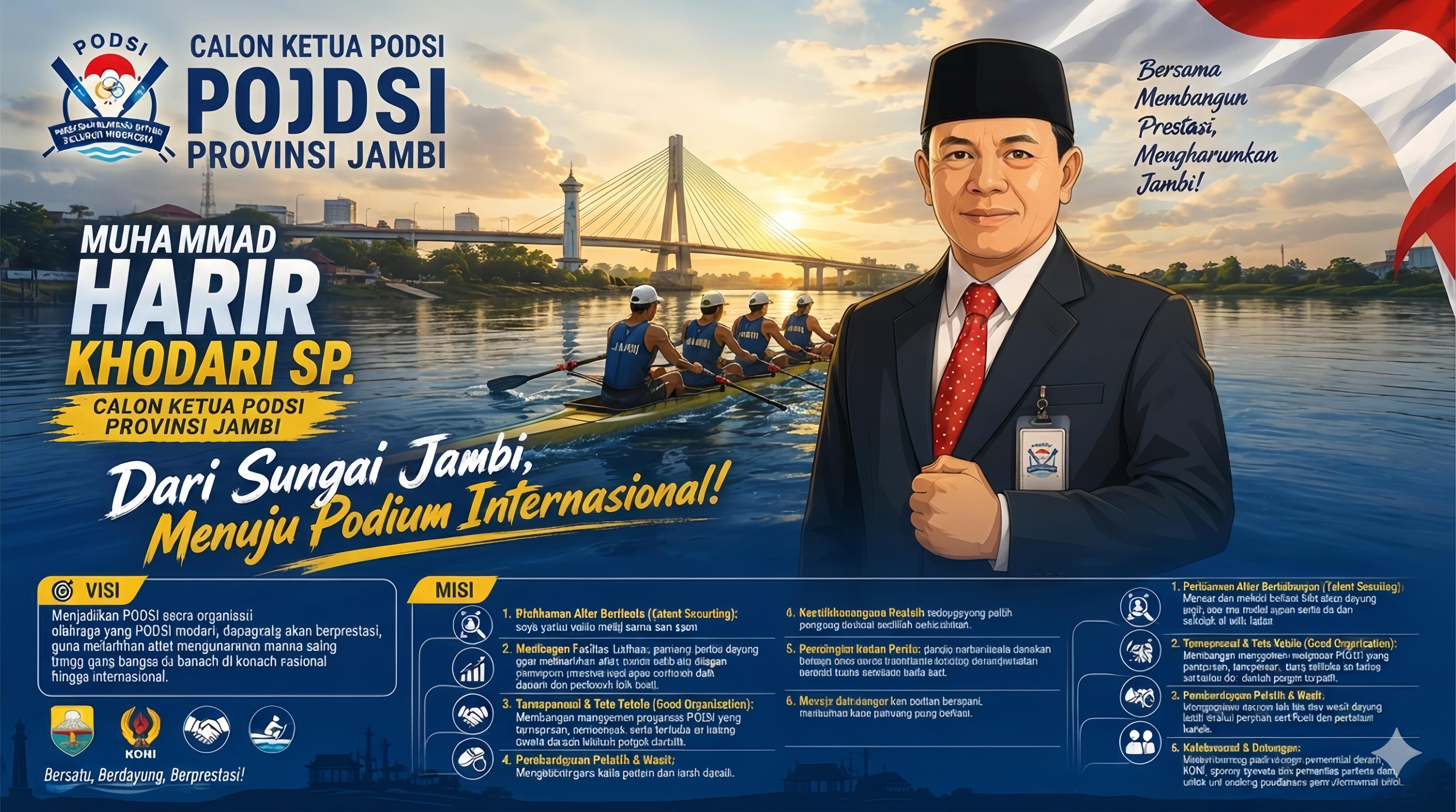 Visi dan misi Muhammad Harir maju calon Ketua PODSI Jambi periode 2026-2030