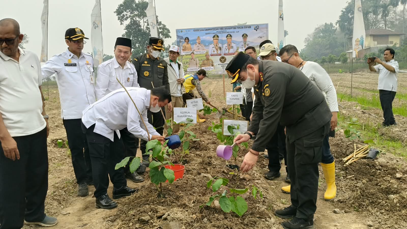 Al Haris saat penanaman kacang koto