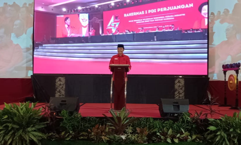 Ketua DPD PDI Perjuangan Provinsi Jambi, Edi Purwanto saat Rakerda I