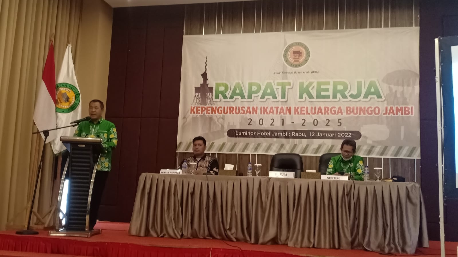 Syahrasaddin saat sambutan di Raker Bersama IKBJ