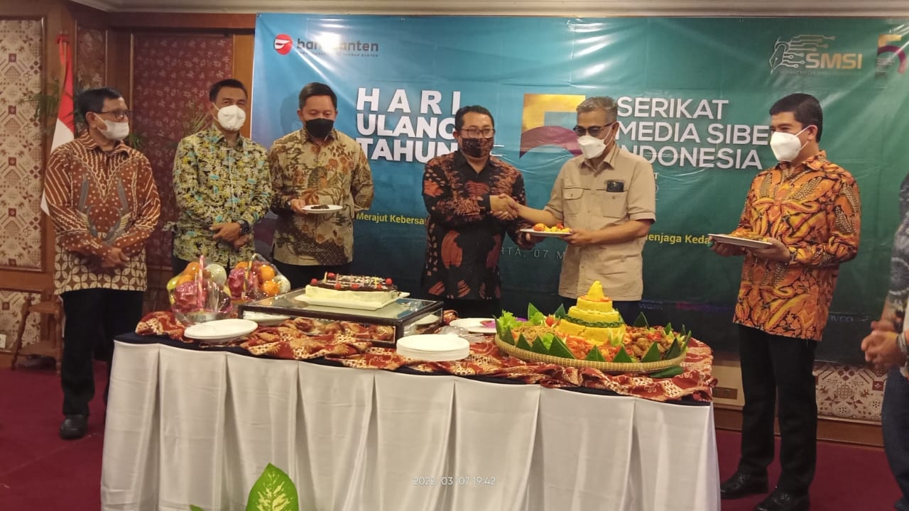 Budiman Sudjatmiko saat hadiri HUT ke-5 SMSI