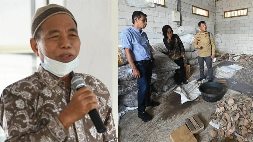 Bupati Mashuri saat melihat tanaman porang di Desa Kepel Kecamatan Kare Kabupaten Madiun