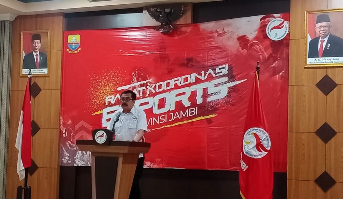 Brigjen Pol Irawan David Syah saat menyampaikan sambutan di Rakor ESI Provinsi Jambi 