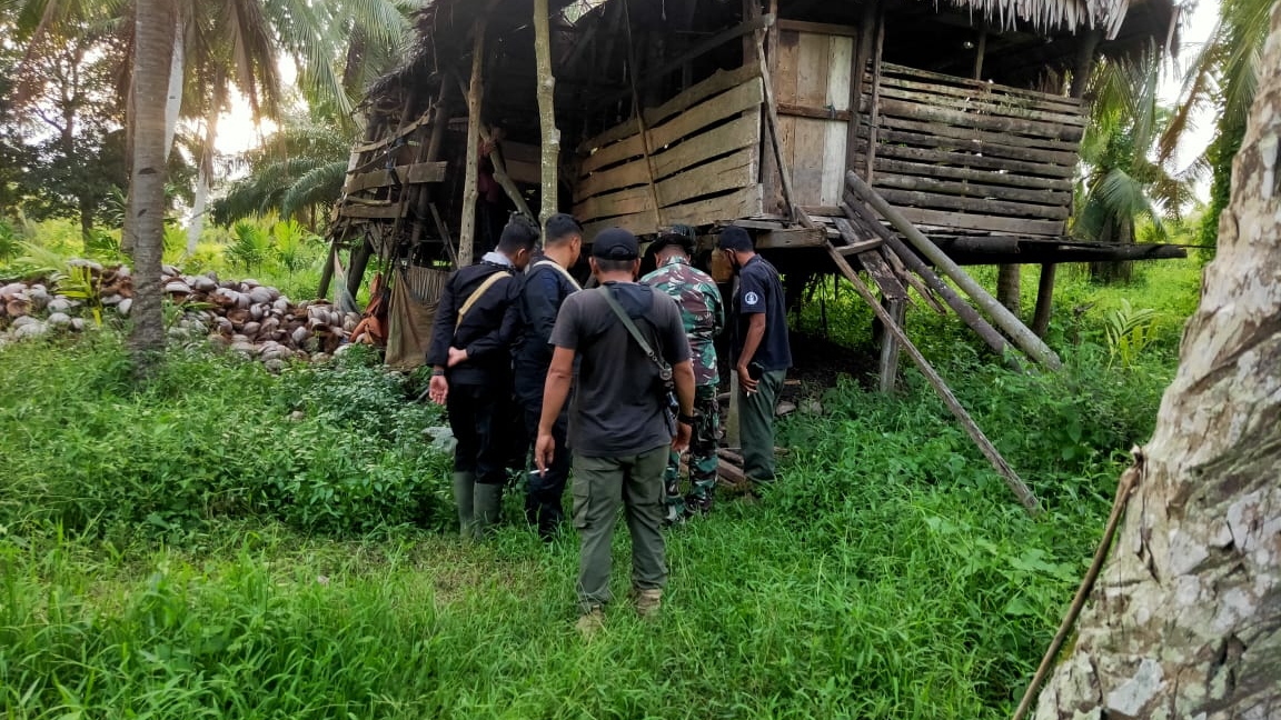 Petugas saat cek lokasi hewan ternak dimangsa Harimau Sumatera 