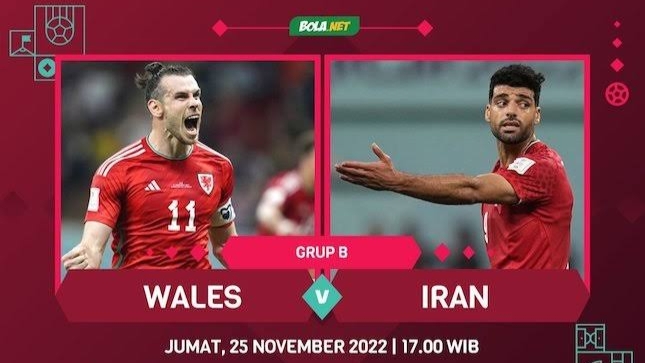 Wales vs Iran Piala Dunia 2022 Qatar pukul 17.00 WIB di Ahmad bin Ali Stadium 