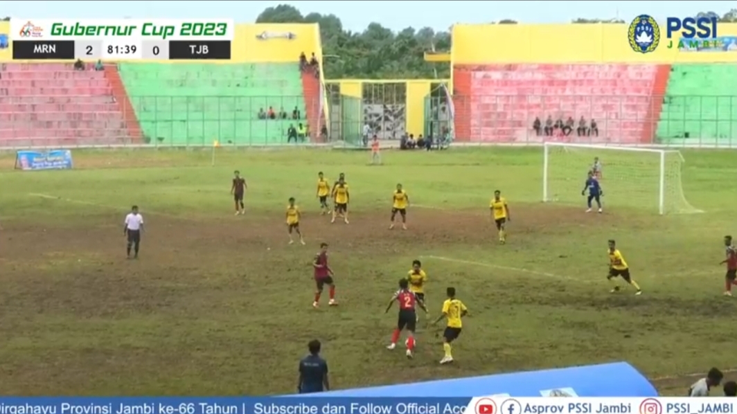Merangin kalahkan Tanjab Barat 2-0 Semifinal Gubernur Cup 2023 di Stadion Sri Maharaja Baru