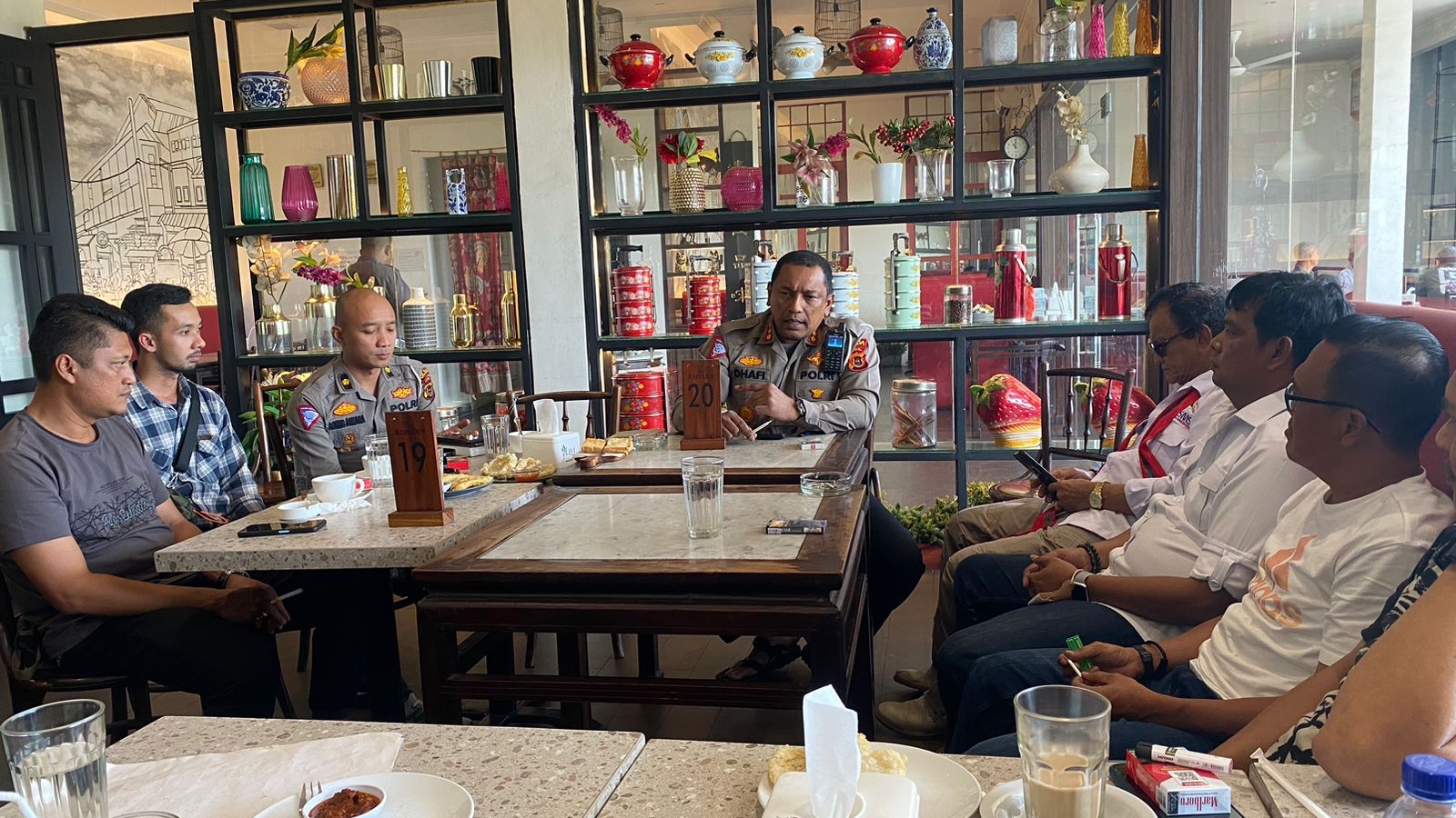 Silaturahmi Ditlantas Polda Jambi dengan pengurus SMSI Provinsi Jambi, Selasa (21/3)