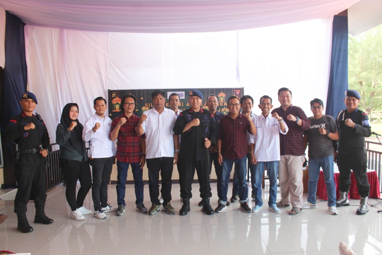 Silaturahmi Dansat Brimob Polda Jambi bersama pengurus SMSI Provinsi Jambi, Jumat (5/5)