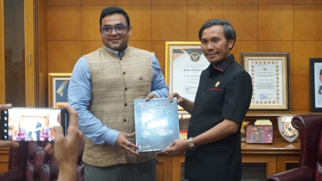 Edi Purwanto menerima kunjungan dari Konsulat India Subham Singh, Senin (24/7)