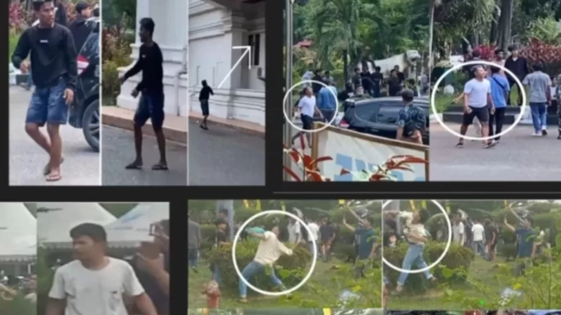 Tangkapan layar foto pelaku pengrusakan Kantor Gubernur Jambi yang beredar di Medsos