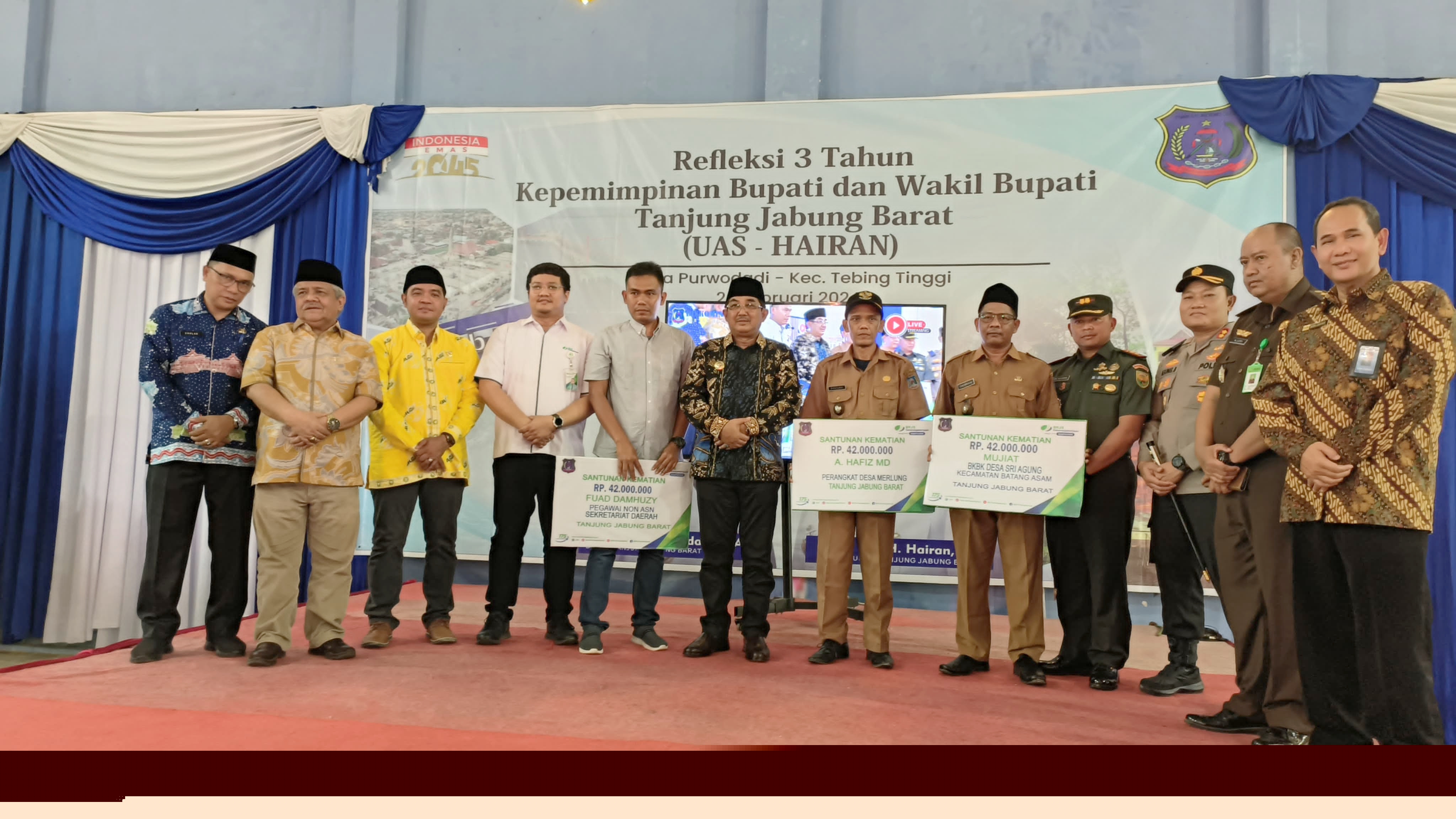 BPJS Ketenagakerjaan salurkan santunan di refleksi 3 tahun kepemimpinan UAS-Hairan