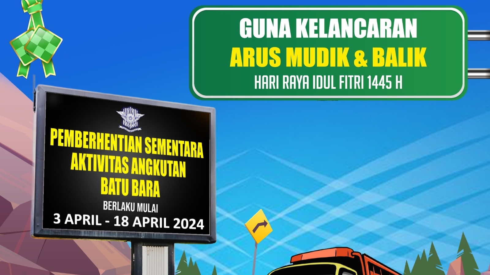 Penghentian sementara angkutan batubara untuk kelancaran mudik lebaran 2024