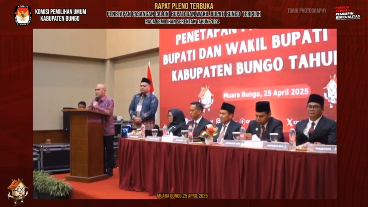 Pleno KPU Bungo penetapan Dedy-Dayat sebagai pemenang Pilbup Bungo 2024