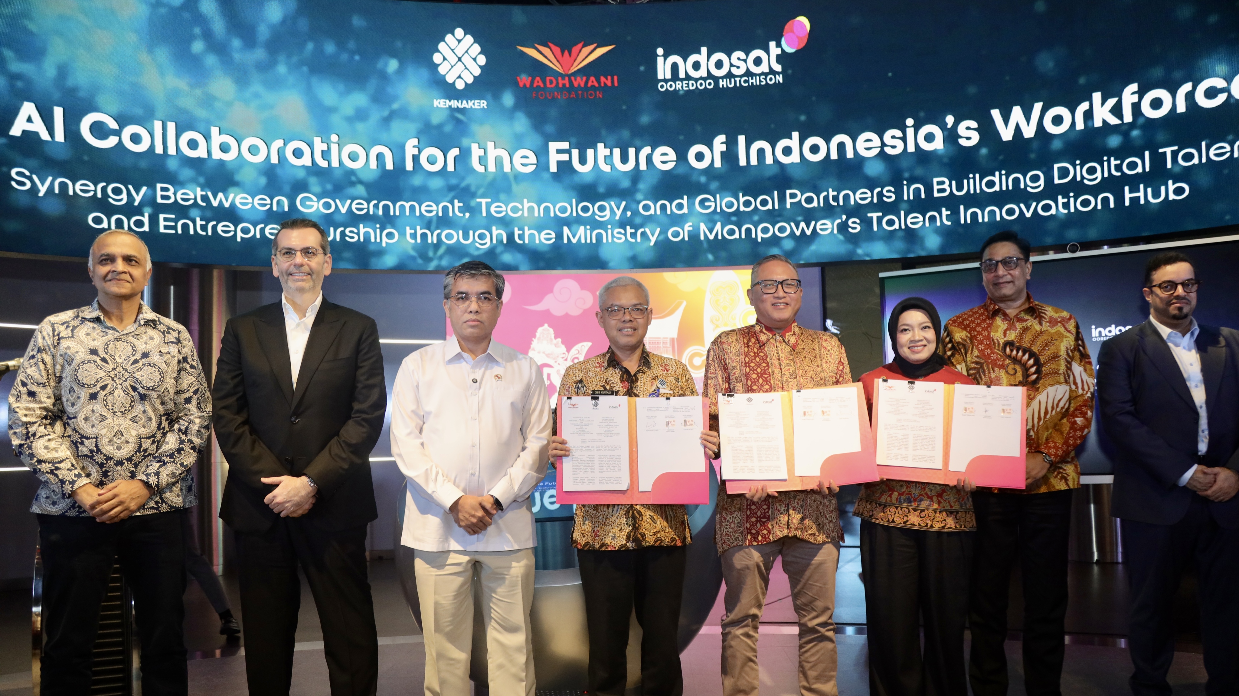 Kemnaker teken MoU dengan Wadhwani dan Indosat