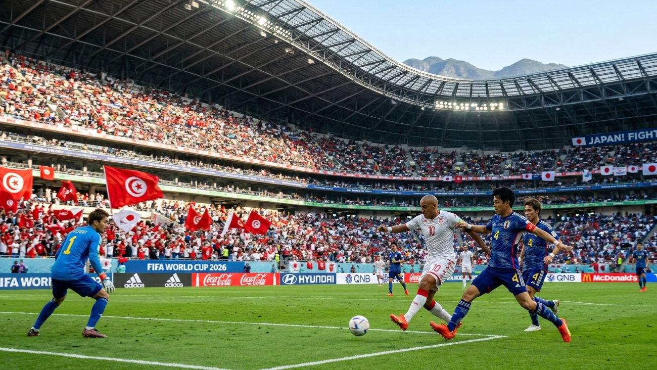 Ilustrasi Tunisia vs Jepang Piala Dunia 2026