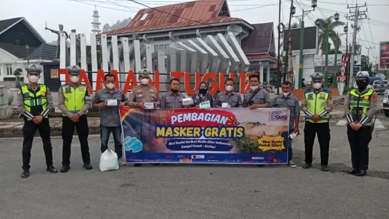 SMSI Kerinci dan Sungai Penuh bagikan 10 ribu masker