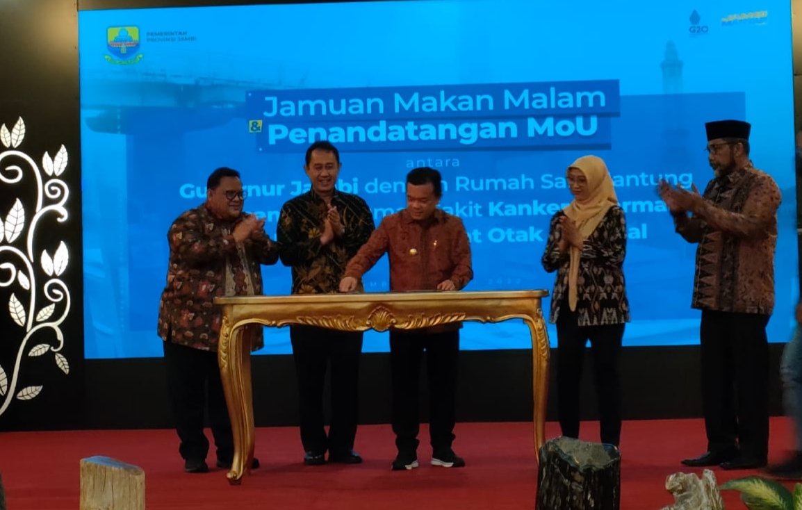 Al Haris saat MoU dengan RS Jantung Harapan Kita, RS Kanker Dharmalis dan RS Pusat Otak Nasional