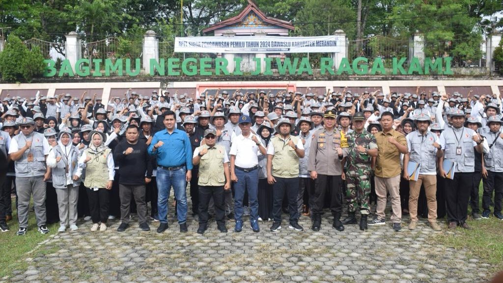 Bawaslu Merangin gelar apel siaga pengawasan kampanye Pemilu 2024, Jumat (1/12)