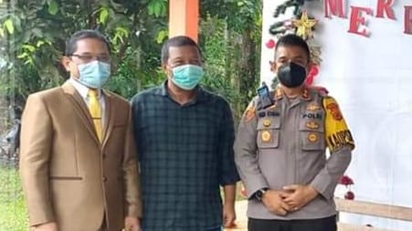 Bupati Romi dan Kapolres Tanjab Timur saat tinjau perayaan Natal