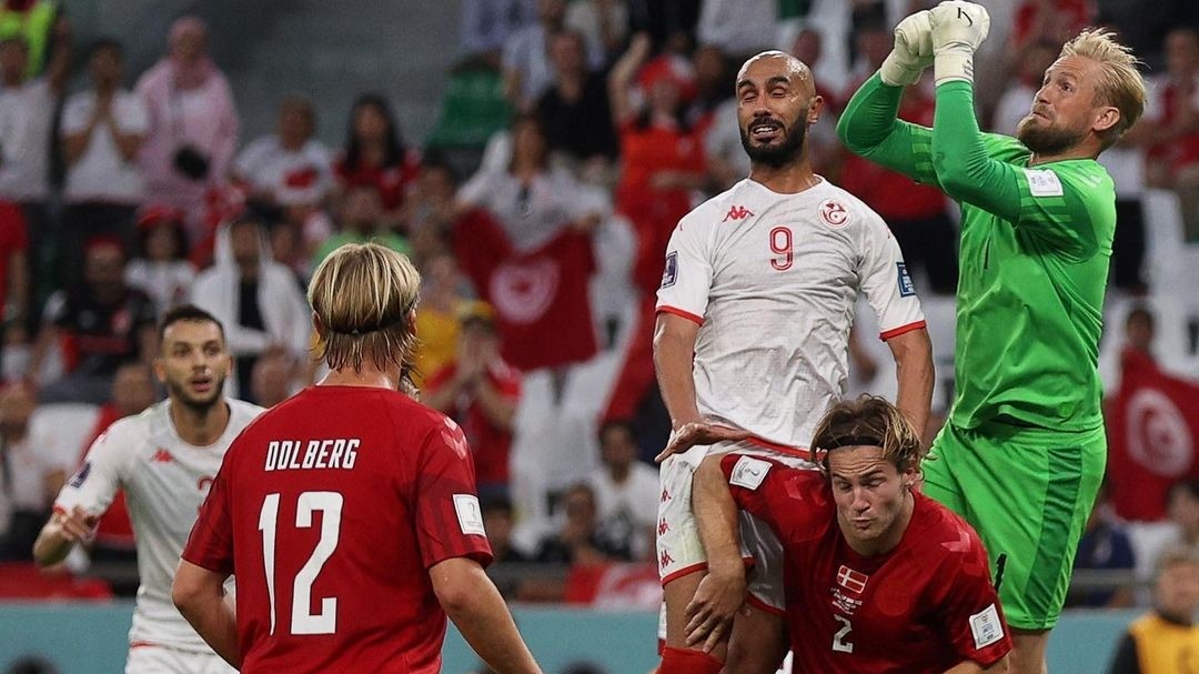 Denmark bermain imbang 0-0 dengan Tunisia di Education City Stadium, Al Rayyan, Selasa (22/11)
