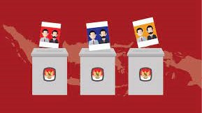 Ilustrasi kotak dan surat suara