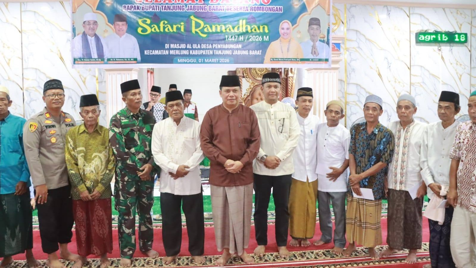 Pemkab Tanjab Barat Gelar Safari Ramadan di Masjid Al Ula Desa Penyabungan Kecamatan Merlung