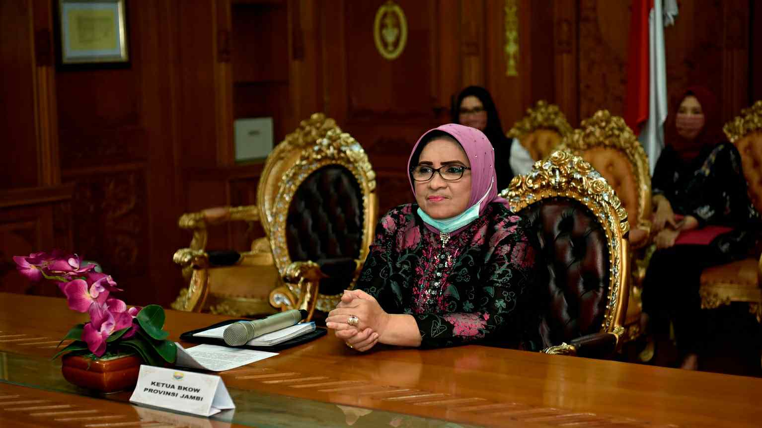 Ketua BKOW Provinsi Jambi, Rahima saat Vicon Kowani