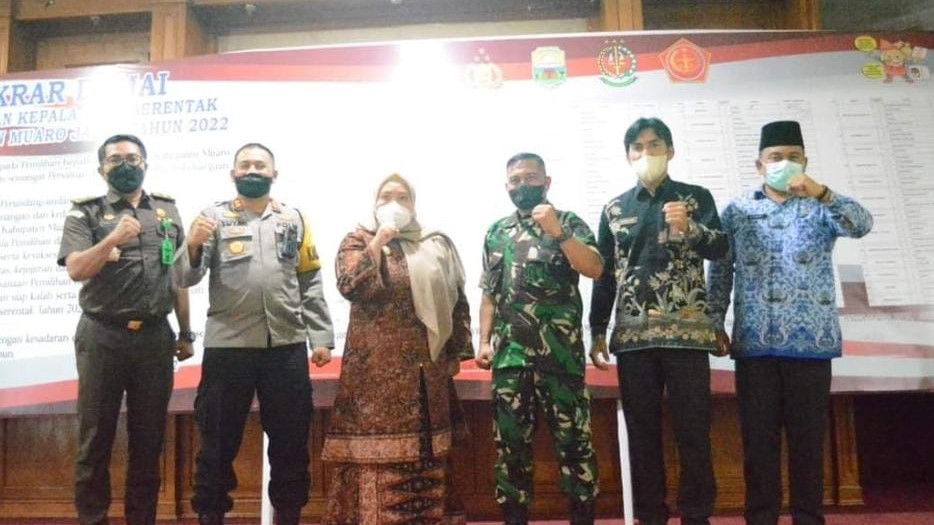 Bupati Masnah saat gadiri deklarasi damai Pilkades gelombang 1 Muaro Jambi
