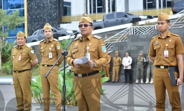 Maulana Pimpin Apel Pasca Libur Lebaran