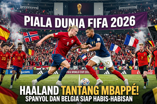 Duel Sengit Piala Dunia 2026 Besok: Haaland Tantang Mbappe, Spanyol dan Belgia Siap Habis-habisan