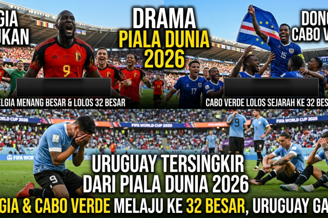 Piala Dunia 2026: Amukan Belgia dan Dongeng Cabo Verde Lolos 32 Besar, Uruguay Tersingkir