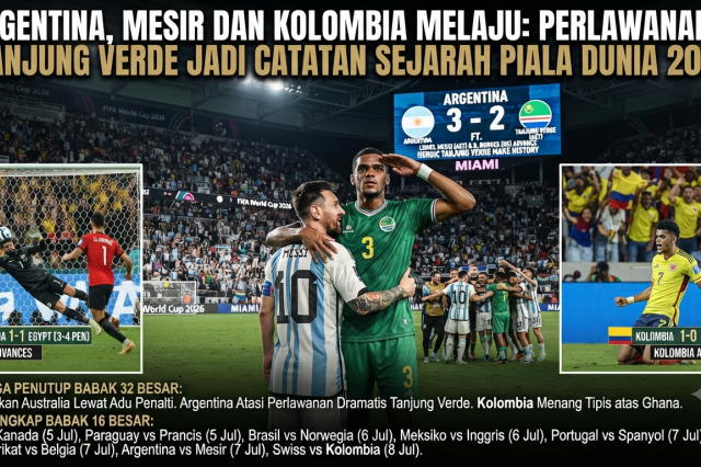 Argentina, Mesir dan Kolombia Melaju: Perlawanan Tanjung Verde Jadi Catatan Sejarah Piala Dunia 2026