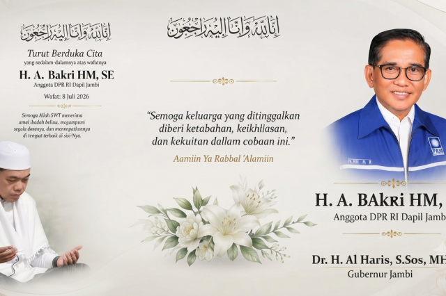 Gubernur Al Haris Sampaikan Duka Mendalam atas Wafatnya Anggota DPR RI Dapil Jambi H. Bakri