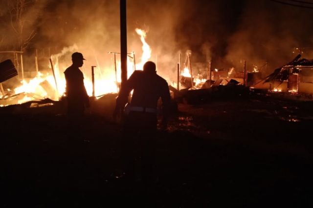 Diamuk Api, PT LUK Rejosari di Merangin Hangus Terbakar