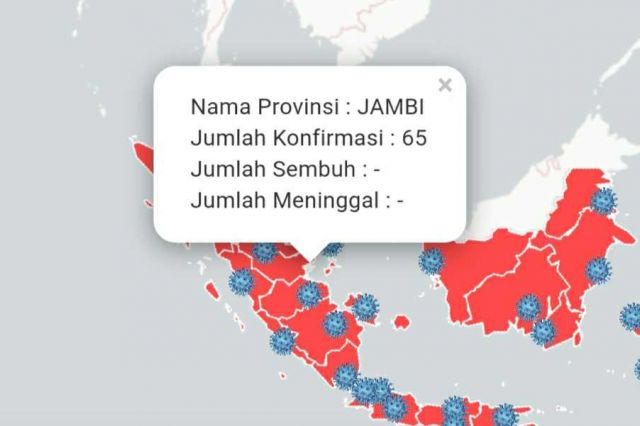 BREAKING NEWS: Pasien Positif Corona di Jambi Kembali Bertambah 1, Total 65 Kasus