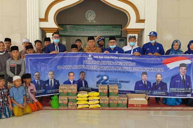 Jelang HUT ke 22, PAN Merangin Berikan Bansos ke Ponpes dan Panti Asuhan