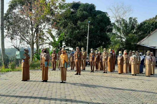 Zona Kuning, Diskominfo Merangin Tetap Gelar Upacara Kedisiplinan