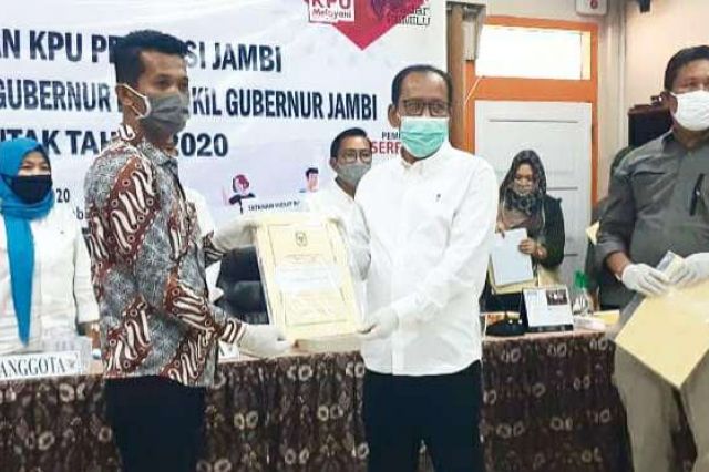 KPU Resmi Tetapkan Pasangan Haris-Sani Sebagai Cagub dan Cawagub Jambi