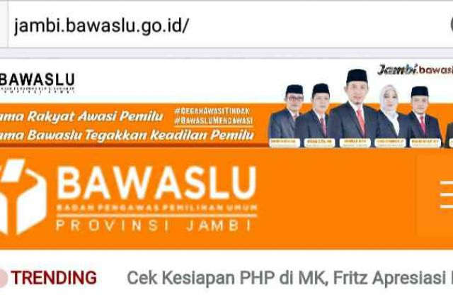 Sempat Diretas, Website Bawaslu Jambi Kembali Normal