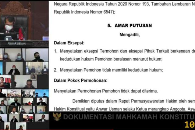 MK Tolak Permohonan Gugatan Pilwako Sungai Penuh