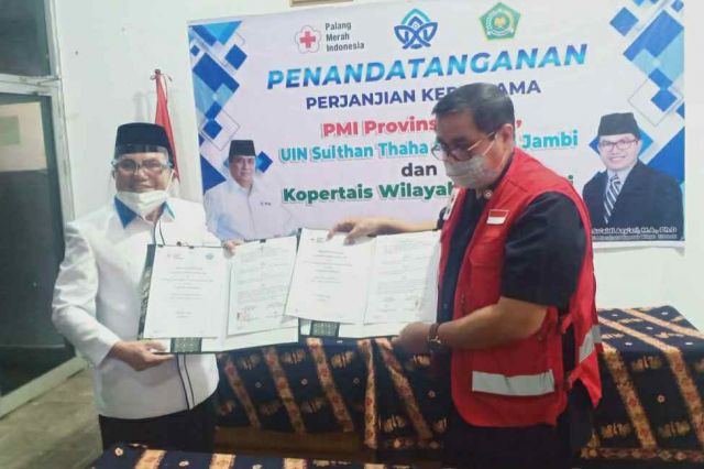 PMI Jambi Jalin Kerjasama dengan UIN STS Jambi dan Kopertais Wilayah III Jambi