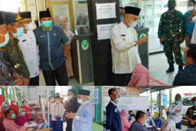 Bupati, Wabup dan Sekda Kerinci Pantau Pelaksanaan Vaksinasi Covid-19 di Puskesmas