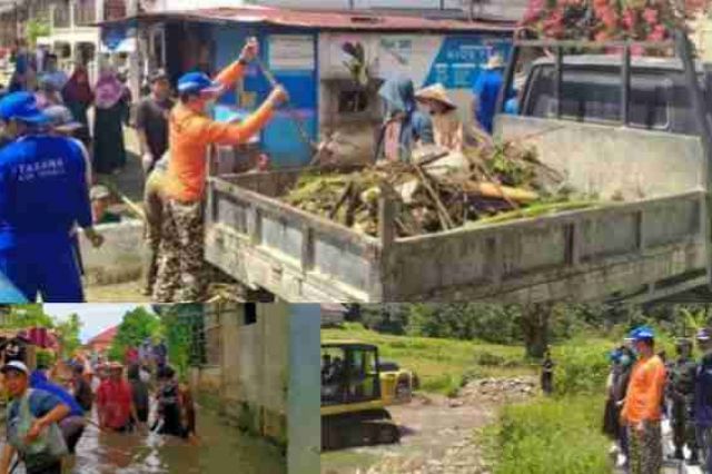 Pasca Banjir, Pemkab Kerinci Gotong Royong Bersama Masyarakat 3 Desa Tanjung Tanah