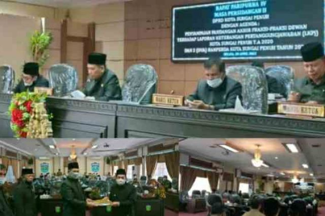 Gelar Paripurna, DPRD Kota Sungai Penuh Terima LKPj Pelaksanaan APBD 2020