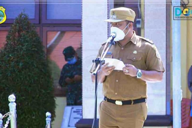 Wakil Bupati Tanjab Timur Pimpin Apel Penegakkan Prokes