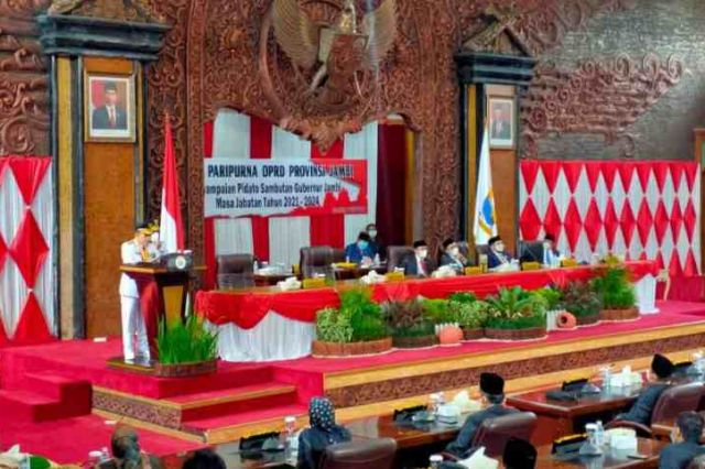 Bupati Tanjab Timur Hadiri Pidato Pertama Gubernur Jambi