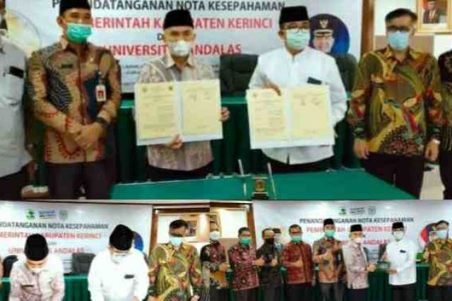 Pemkab Kerinci Tandatangani Nota Kesepahaman Dengan Universitas Andalas
