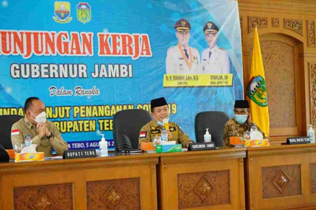 Kunjungi Tebo, Gubernur Al Haris Lakukan Koordinasi Aktif dengan Tim Satgas Covid-19